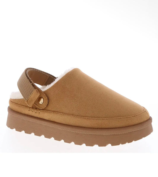 Cozy Cloud Suede Slippers – Chestnut