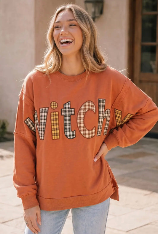 The Hadley Plaid Witch Sweatshirt 🎃