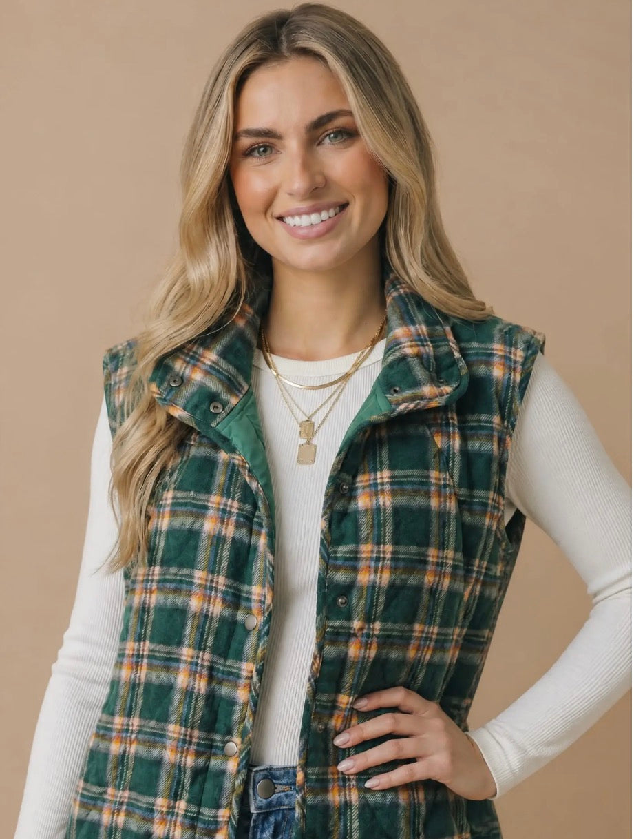 Hadley Plaid Puffer Vest