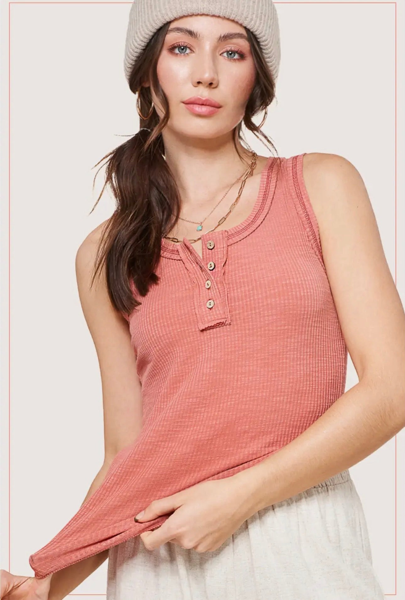 Sunset Glow Henley Tank