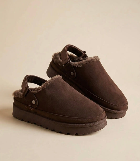 Cozy Cloud Suede Slippers – Chocolate Brown