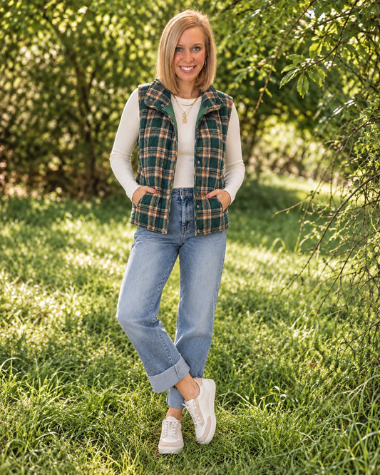 Hadley Plaid Puffer Vest