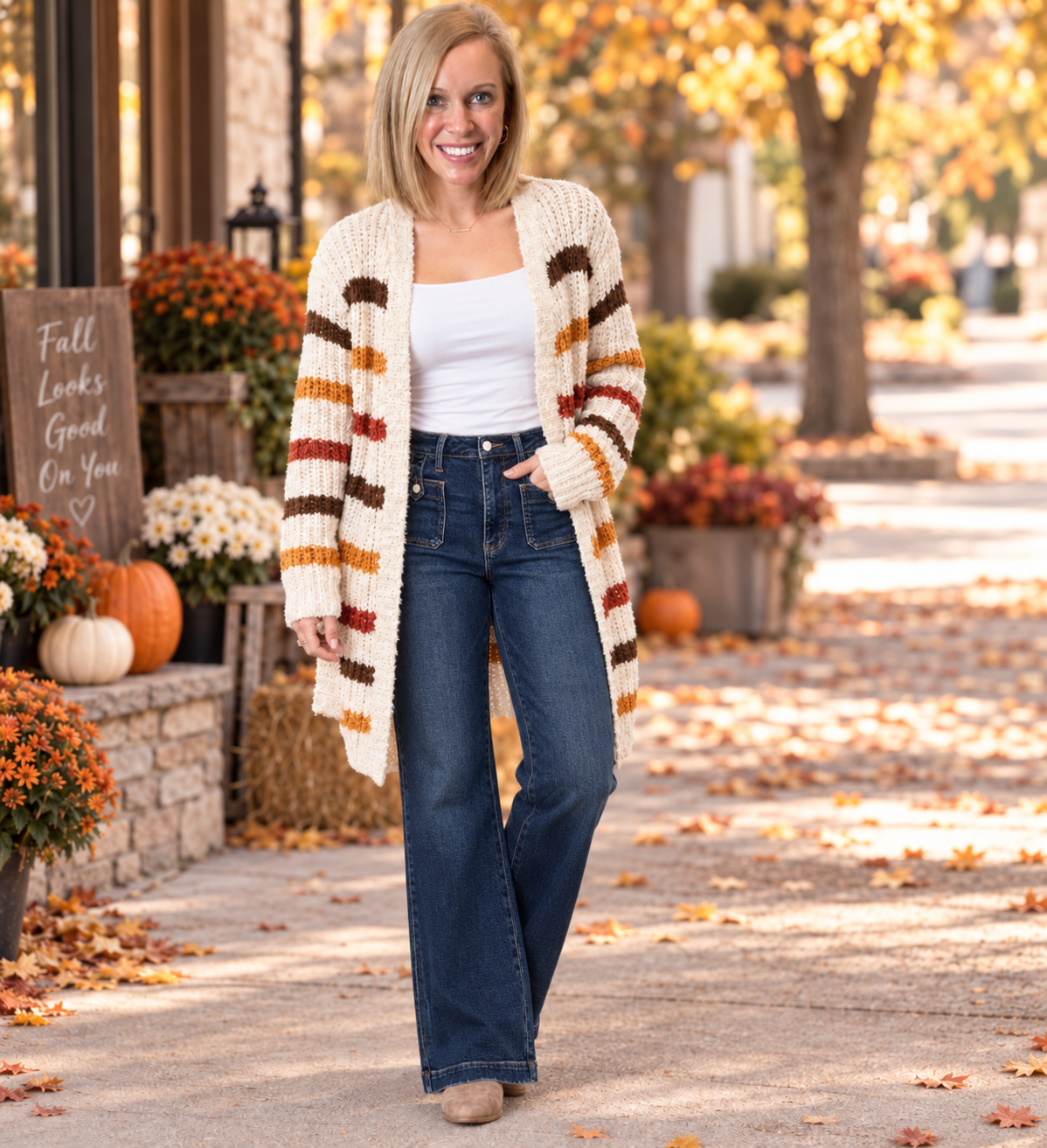 The Maren Autumn Stripe Cardigan 🍂