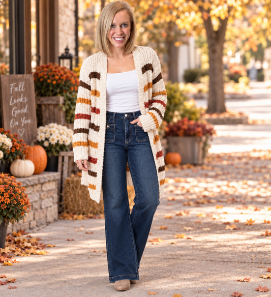 The Maren Autumn Stripe Cardigan 🍂
