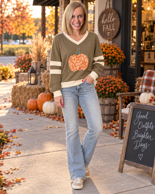 Harvest Bloom Pumpkin Pullover 🎃🍂