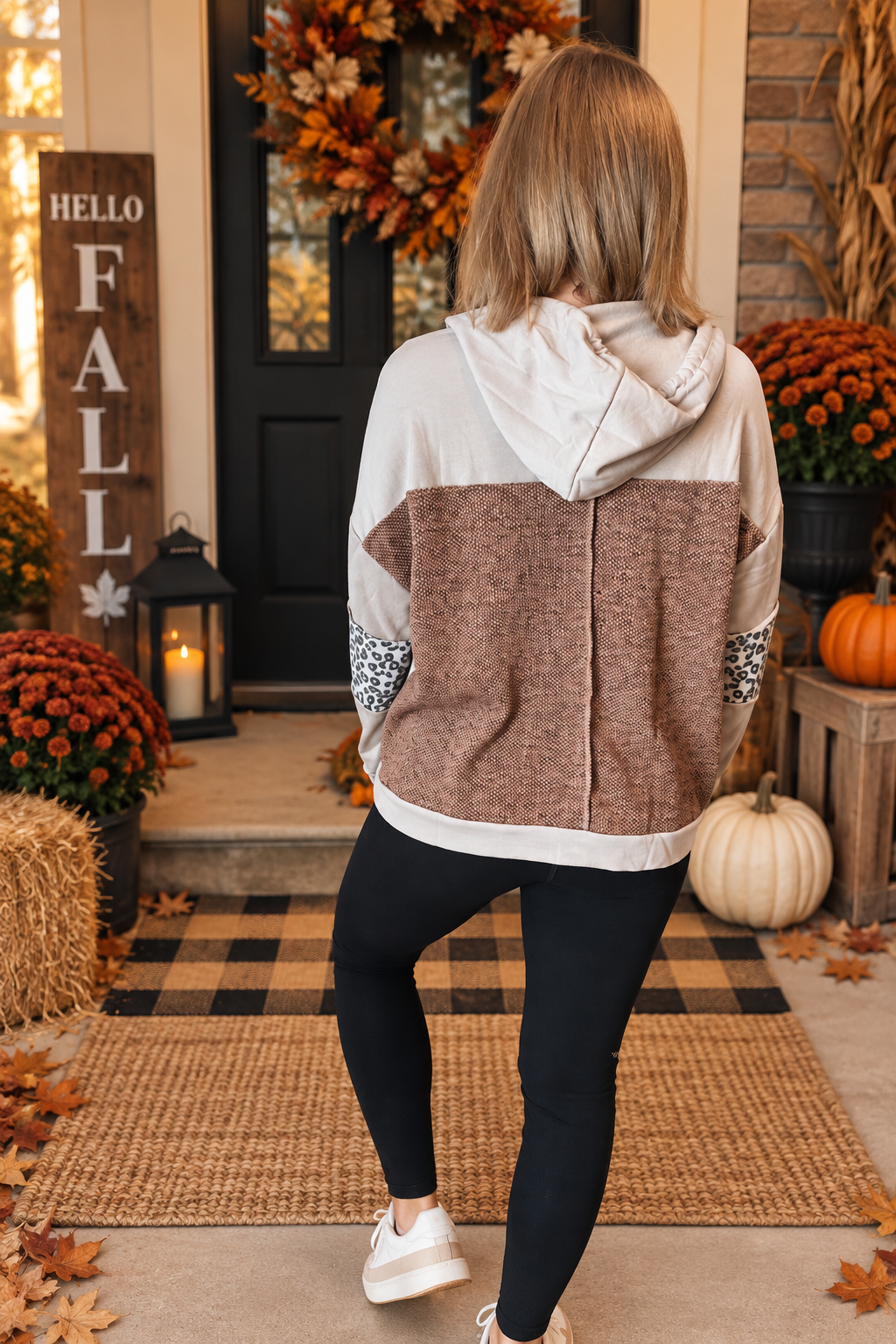Maren Mixed Print Hooded Cardigan
