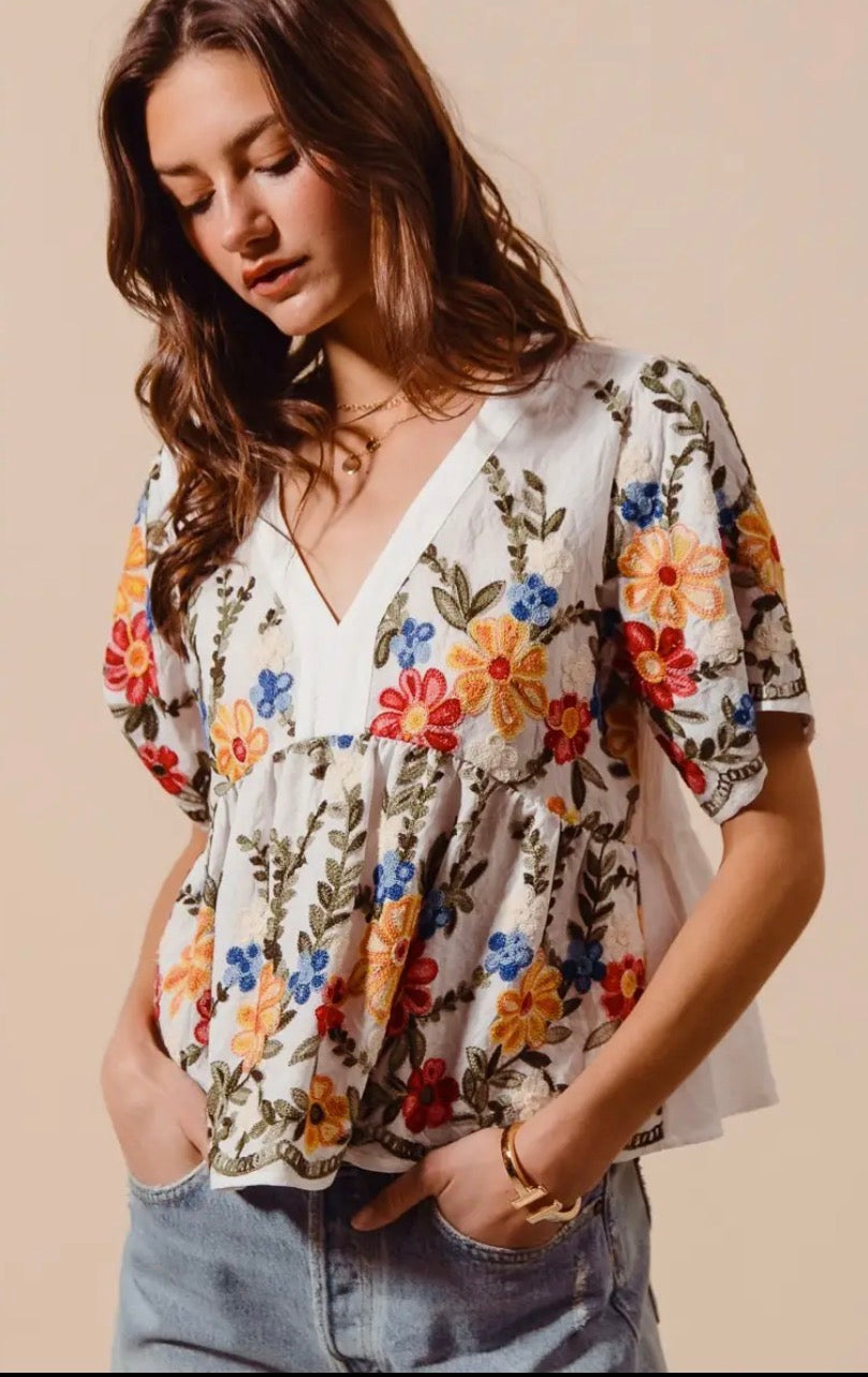 🌸 Floral Daydream Embroidered Top 🌸