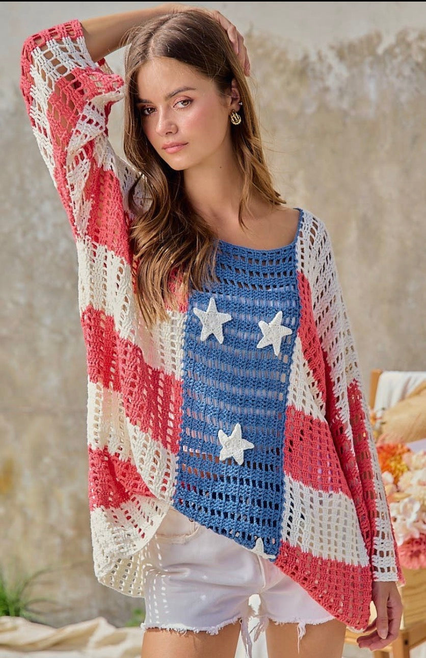 ⭐ American Dream Crochet Sweater ⭐