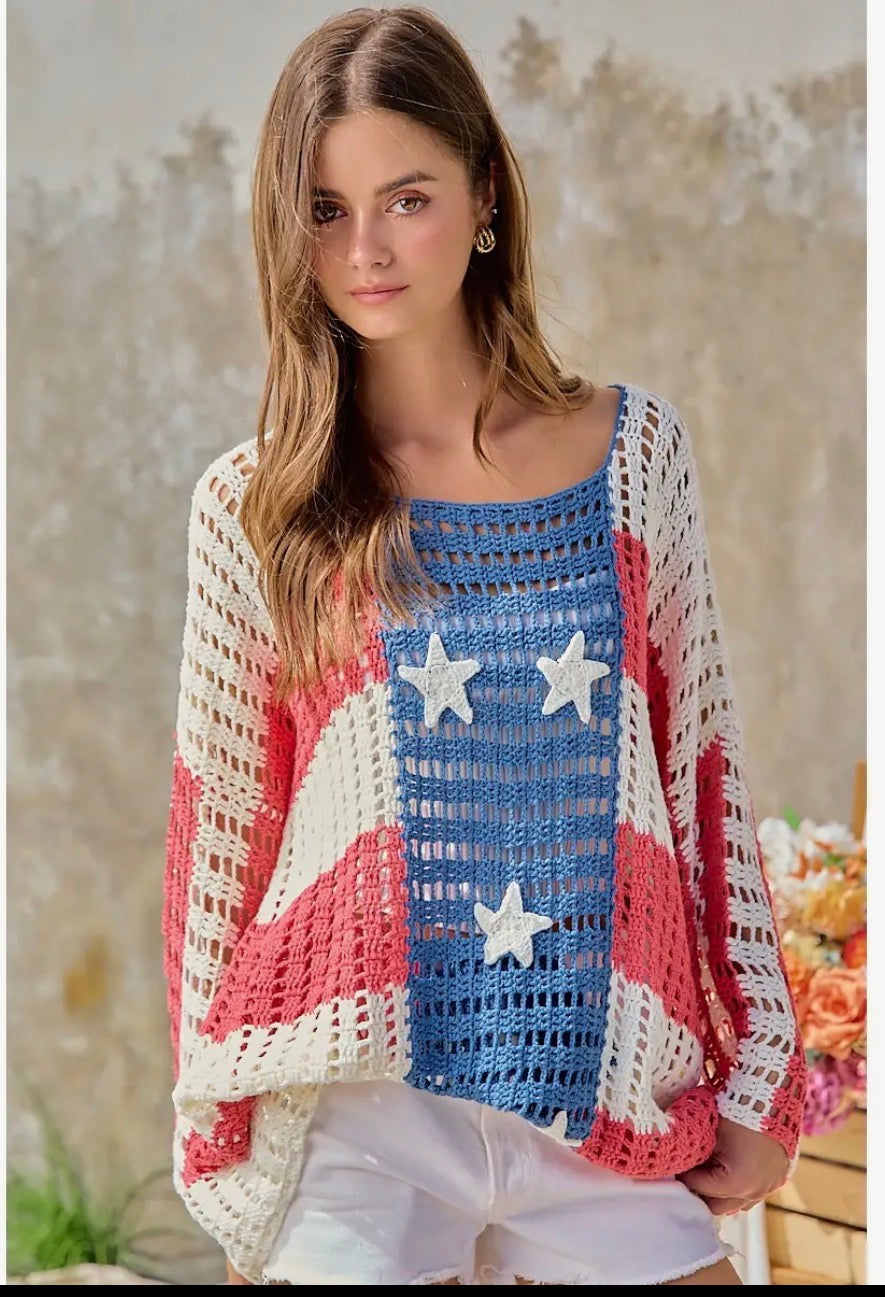 ⭐ American Dream Crochet Sweater ⭐