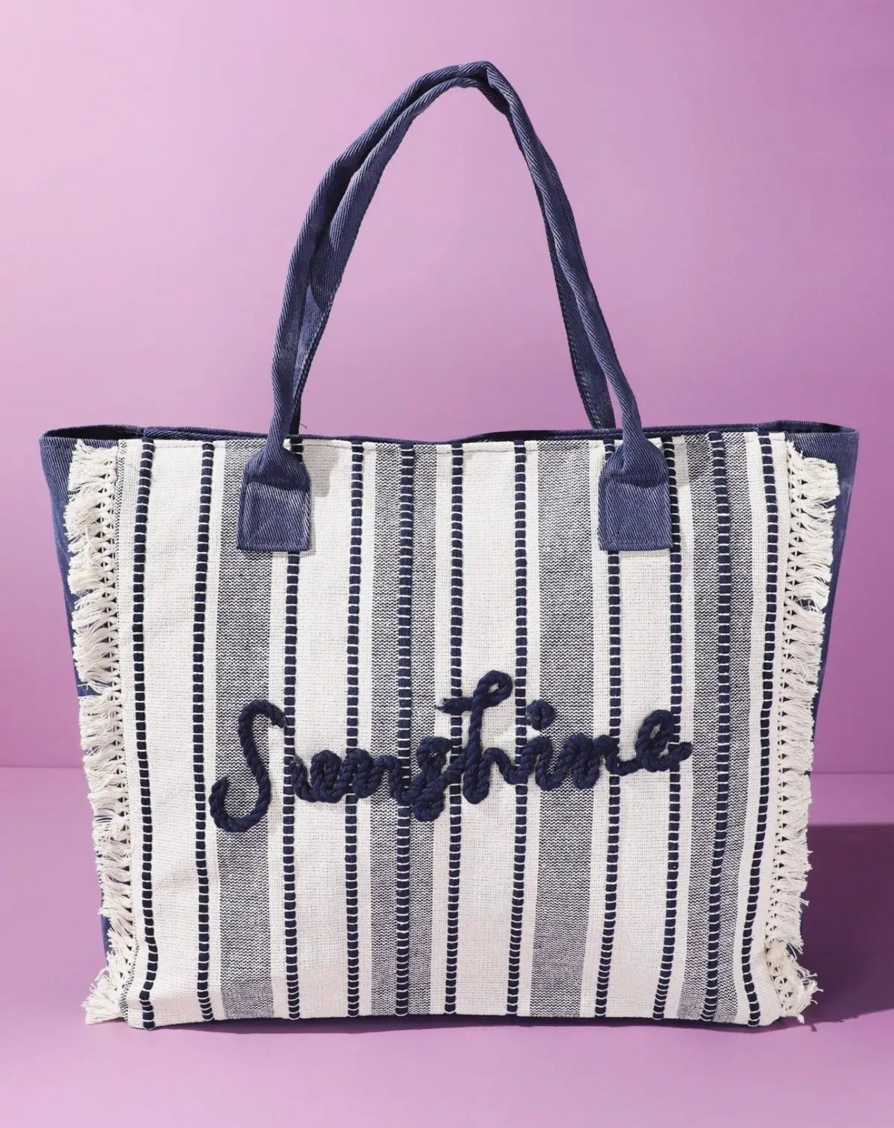 Vintage sunshine striped tote